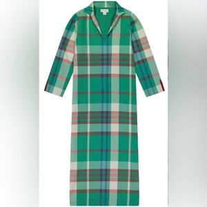 Petit Peony Kate Green Plaid Caftan Size Small